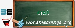 WordMeaning blackboard for craft
